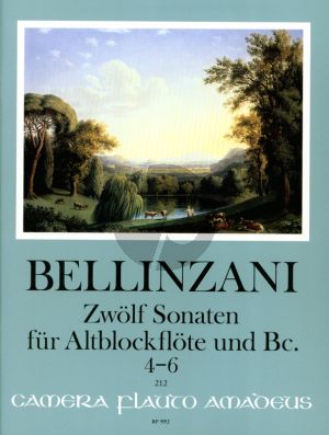 Bellinzani 12 Sonatas Op.3 Vol.2 No.4 - 6 for Treble Recorder [Flute/Violin] and Bc (edited by Winfried Michel)