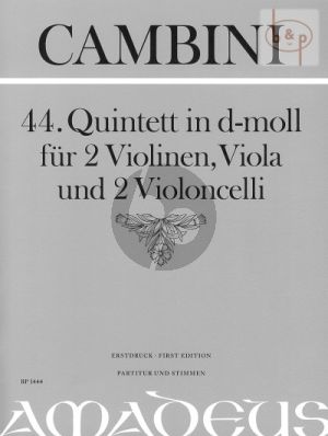 Quintet No.44 d-minor (2 Vi.-Va.- 2 Vc.) (Score/Parts)