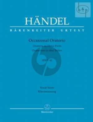 Occasional Oratorio HWV 62 (Oratorio in 3 Parts) (Vocal Score)