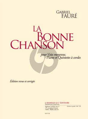 Faure La Bonne Chanson Op.61 (Medium Voice-Piano- String Quintet) (Score/Parts)