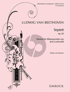 Beethoven Septet E-flat major Op.20 Woodwind Quintet (Score/Parts) (Luckwaldt)