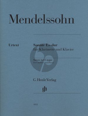 Mendelssohn Sonata E-flat major Clarinet (Bb) and Piano (edited by Ernst Herttrich) (Henle-Urtext)