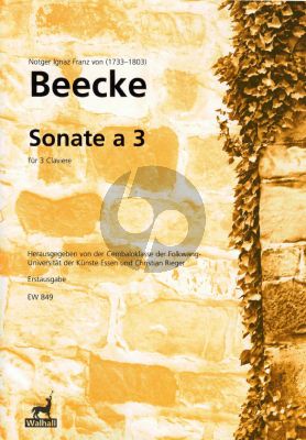 Beecke Sonate a 3 for 3 Claviere (Score) (edited by Christian Rieger) (first ed.)