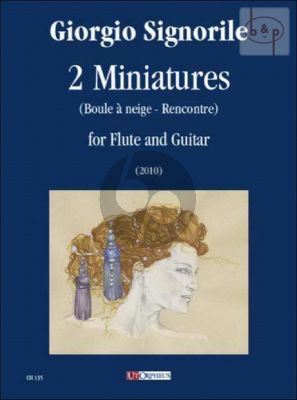 2 Miniatures Flute and Guitar