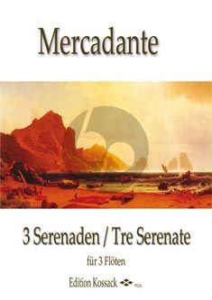 Mercadante 3 Serenades No.1 3 Flutes (Score/Parts)