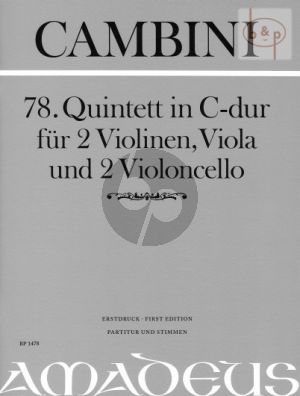 Quintet No.78 C-major (2 Vi.-Va.- 2 Vc.) (Score/Parts)