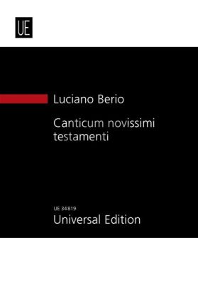 Berio Canticum Novissimi Testamenti (Ballata) 4 Clarinets, 4 Saxophones and 8 Voices Study Score