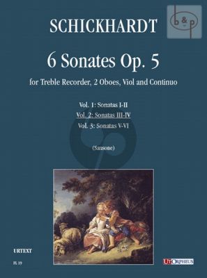 6 Sonatas Op. 5 Vol. 2 No. 3 - 4 Treble Rec.- 2 Oboes-Viol and Bc