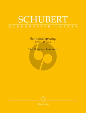 Schubert Schwanengesang D.957 - Die Taubenpost D.965A Tief/Low (edited by Walther Durr) (Barenreiter-Urtext)
