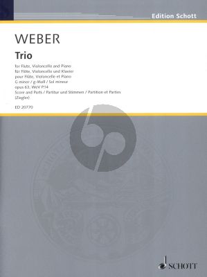 Weber Trio G-minor Op.63 (WeV P.14) for Flute, Violoncello and Piano Score and Parts (edited by Frank Ziegler)