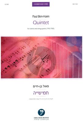 Ben-Haim Quintet Clarinet and String Quartet Score/Parts (1941 / 65)