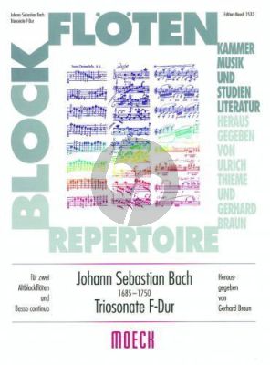 Bach Triosonate F-dur (nach BWV 1028) 2 Altblockflöten-Bc)