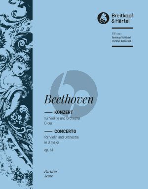 Beethoven Concerto D-major Op. 61 Violin and Orchestra (Full Score) (edited by Clive Brown)