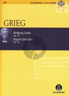 Holberg Suite Op.40 with Sigurd Jorsalfar Op.56 (Study Score with Audio CD)