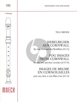 Medek Nebelbilder aus Cornwall (for 1 - 3 Recorders) (SSA) (Score)