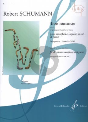 3 Romances Op.94 for Soprano Saxophone and Piano