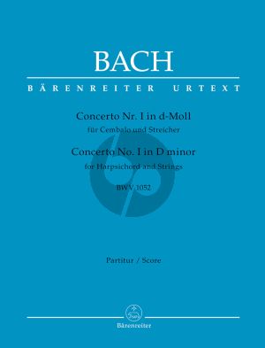 Bach Concerto No.1 d-minor BWV 1052 (Harpsichord- Strings) (Full Score) (edited by Werner Breig) (Barenreiter-Urtext)