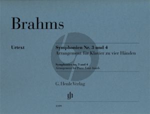 Brahms Symphonien No.3 und 4 (arr. Piano 4 Hds) (edited by Robert Pascall) (fingering by Andreas Groethuysen) (Henle-Urtext)