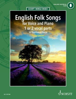 English Folk Songs 1 - 2 Voices with Piano (30 Traditional Pieces) (Book with Audio) (edited by Philip Lawson)