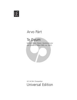 Te Deum for 3 choirs (SSAA/TTBB/SATB), prepared piano, string orchestra and tape (windharp)