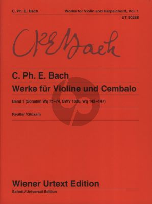 Bach Werke Vol.1 for Violin and Harpsichord (edited by Jochen Reutter and Dagmar Gluxam) (Wiener-Urtext)