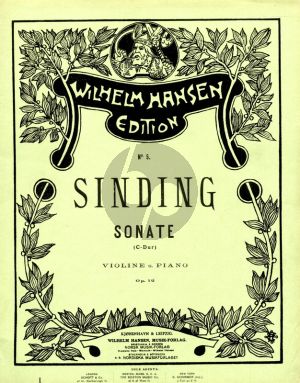 Sinding Sonate in C Op. 12 Violin and Piano
