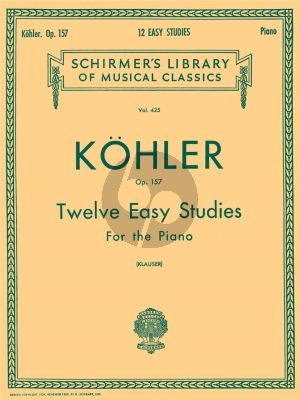 Kohler 12 Easy Studies Op.157 Piano (edited by Karl Klauser)