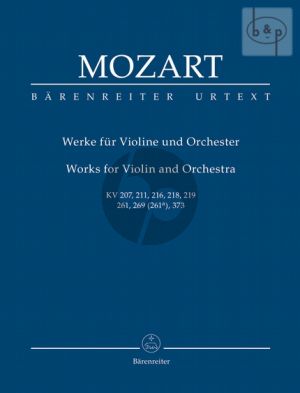 Works for Violin-Orch. (KV 207 - 211 - 216 - 218 - 219 - 261 - 269[261A] and 373) (Study Score)