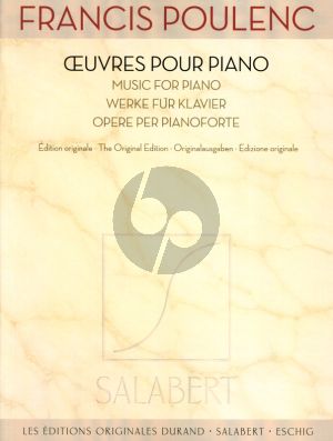 Poulenc Oeuvres pour Piano Edition Originale (Works for Piano Original Edition)