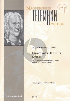 Ouverturensuite C-dur TWV 55:C1 (3 Flutes [Rec./Ob./Vi.]-Bc)