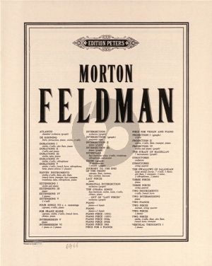 Feldman Four Instruments Violin-Violoncello-Chimes and Piano (1965) (Playing Score)