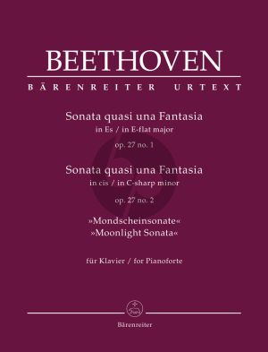Beethoven Sonata quasi una Fantasia Op.27 No.1 & Sonata Op.27 No.2 (Moonlight Sonata) (edited by Jonathan del Mar) (Barenreiter-Urtext)