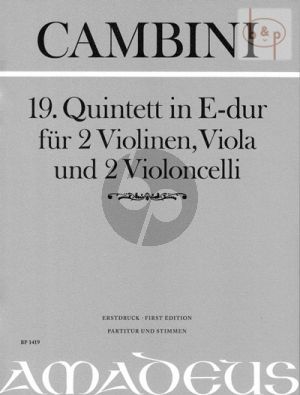 Quintet No.19 E-major (2 Vi.-Va.- 2 Vc.) (Score/Parts)