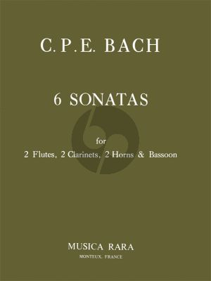 Bach 6 Sonatas Wq 184 (H.629-634) (No.1-6) 2 Flutes-2 Clarinets-2 Horns-Bassoon (Score/Parts) (Janetzky)