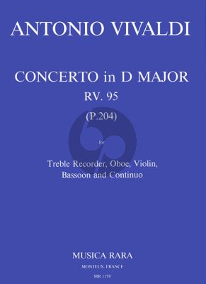 Concerto D-major RV 95 (P.204) (La Pastorella) (Treble Recorder-Oboe-Violin-Bassoon- Bc)