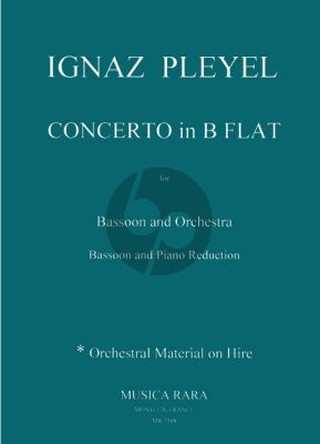 Pleyel Concerto B flat major BEN 1096 for Bassoon and Piano (Edited by Robert Block)