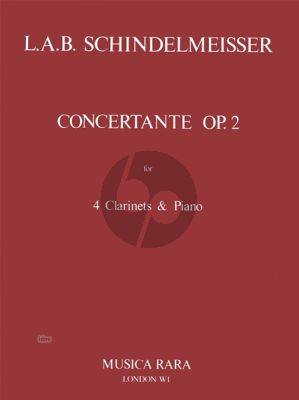 Schindelmeisser Concertante E-flat Major Op. 2 4 Clarinets and Piano (Himie Voxman)