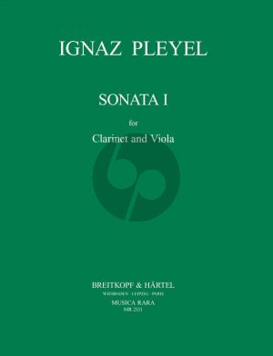 Pleyel Sonata No.1 E-flat major (Ben 5491) Clarinet[Bb]-Viola (E.Solere-H.Voxman)