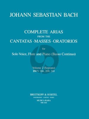 Bach Complete Arias from the Cantatas, Masses, Oratorios Vol. 2 Soprano-Flute and Bc (Score/Parts) (edited by Sven Hansell and Richard Hervig)