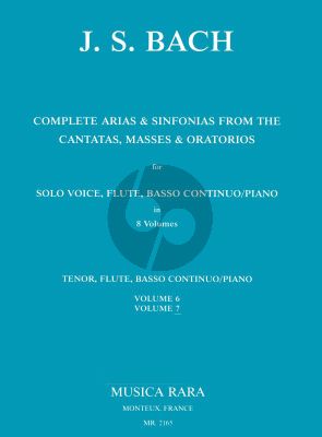 Bach Complete Arias & Sinfonias from Cantatas- Masses-Oratorios) Vol.7 Tenor-Flute and Bc (Score/Parts) (edited by Sven Hansell and Richard Hervig)