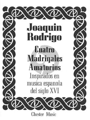 Rodrigo 4 Madrigales Amatorios Medium Voice and Piano (Spanish/English)