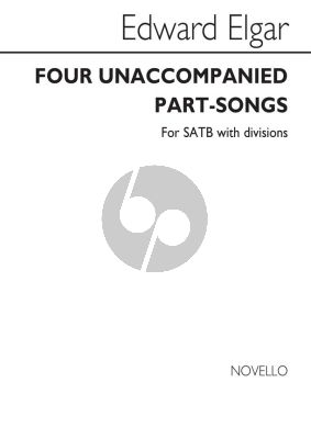 Elgar 4 Unaccompanied Part - Songs Op. 53 SATB