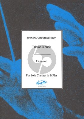Keuris Canzona for Solo Clarinet in B flat (1989 / 90)