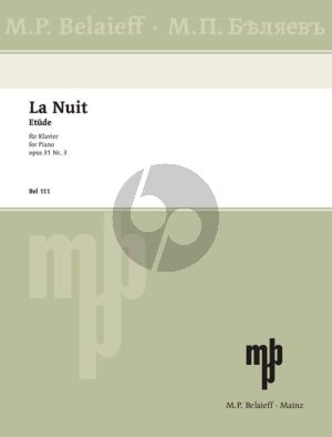 Glazunov Etude Op.31 No.3 "La Nuit" Piano solo