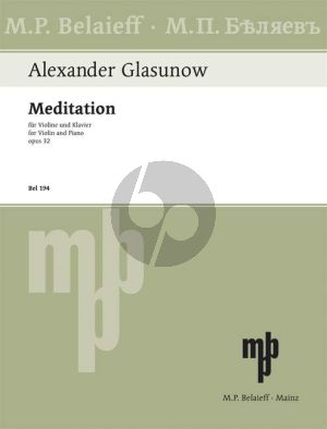 Glazunov Meditation Op.32 D-major Violin-Piano