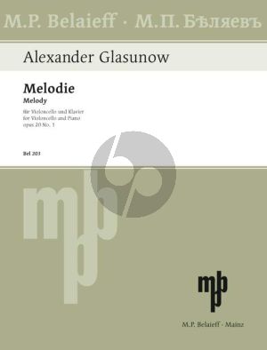 Glazunov Melodie Op.20 No.1 D-major Violoncello-Piano