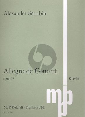 Scriabin Allegro de Concert b-moll Op. 18 Klavier (1896)