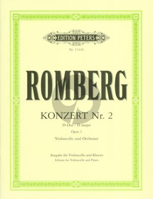 Romberg Concerto No.2 D-major Op.3 for Violoncello and Piano (Edited by Hans Munch-Holland)