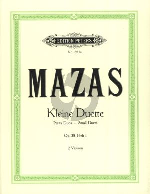 Mazas 12 Kleine Duette Op.38 Vol.1 fur 2 Violinen (Herrmann) (Peters)