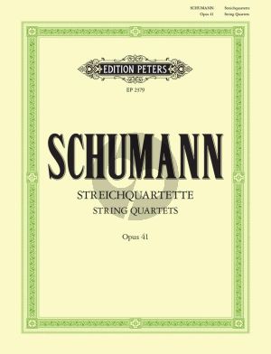Schumann 3 Quartets Op.41 2 Vi.-Va.-Vc. (Parts) (edited by Friedrich Hermann) (Peters)